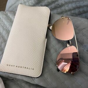 Quay Australia Rose Gold Aviator Sunglasses